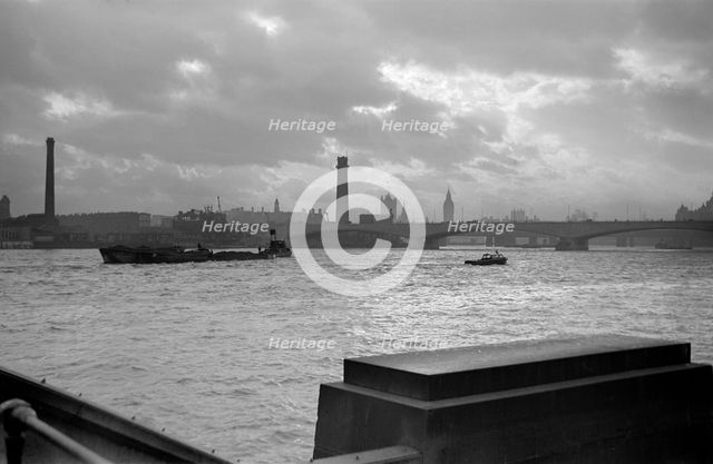River Thames, Lambeth, London, c1945-1951. Artist: SW Rawlings