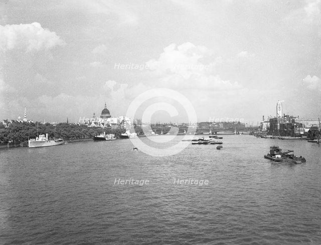 River Thames, London, c1955. Creator: Arthur Charles Kirby Ware.