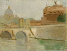 River Tiber and Castel Santangelo, c1905-1918. Creator: Allan Newton Sutherland