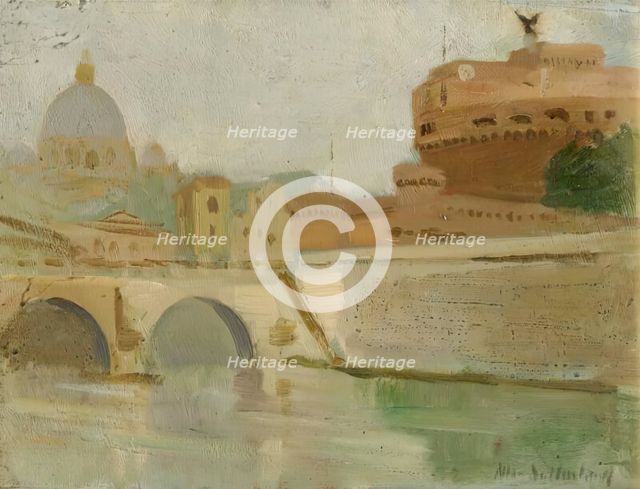 River Tiber and Castel Santangelo, c1905-1918. Creator: Allan Newton Sutherland.