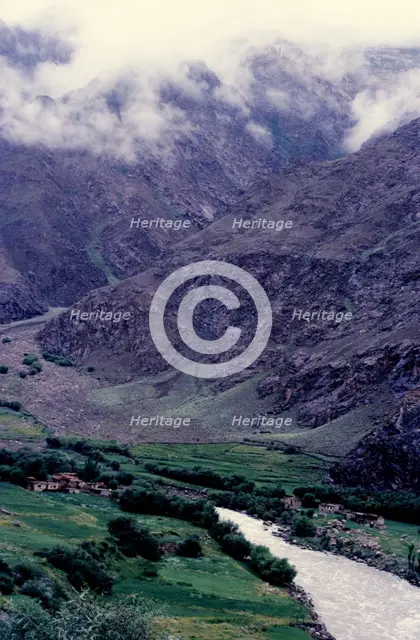 River valley, Ladakh, India, 1988. Creator: Amanda Waite.