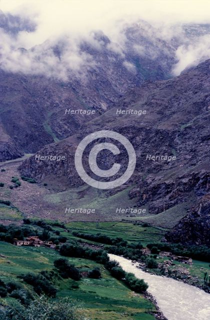 River valley, Ladakh, India, 1988. Creator: Amanda Waite.