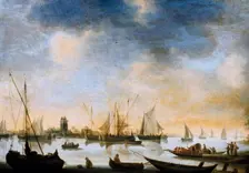 River view, 17th Century. Artist: Jan van Goyen
