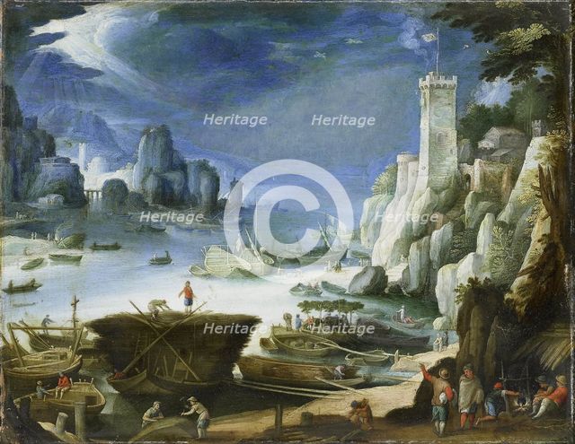 River view wit Large Rock, 1601. Creator: Unknown.