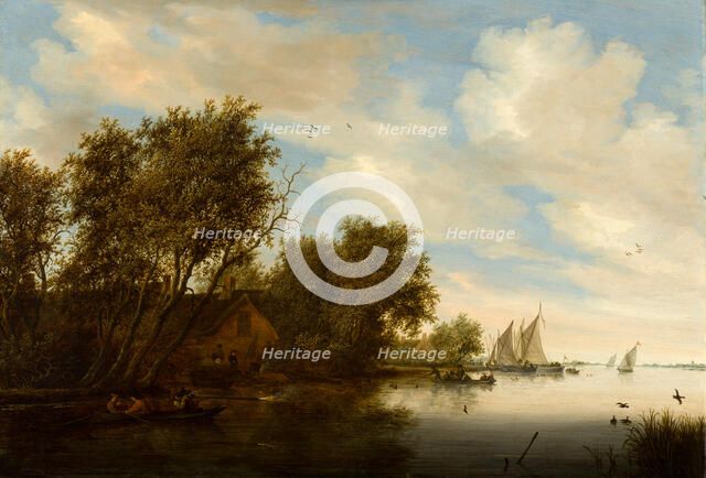 River View with a Man Hunting Ducks. Creator: Salomon Ruysdael.