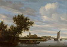 River View with Church and Ferry. Creator: Salomon Ruysdael
