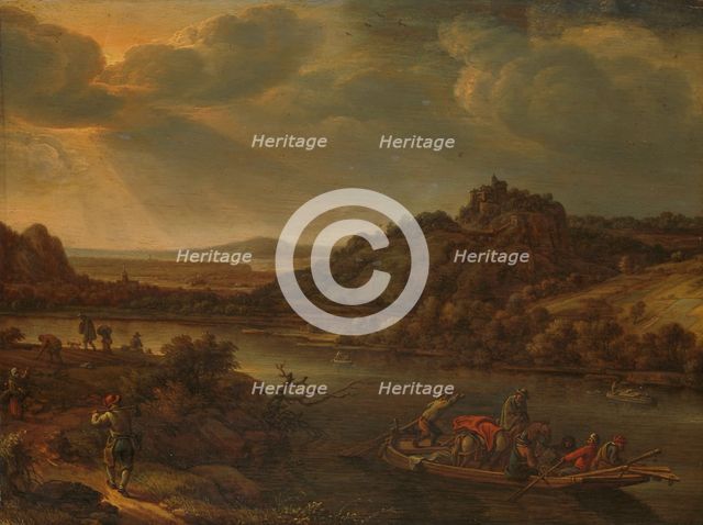 River view with ferry, 1655. Creator: Herman Saftleven the Younger.