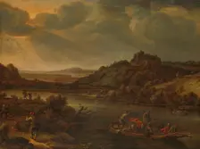 River view with ferry, 1655. Creator: Herman Saftleven the Younger