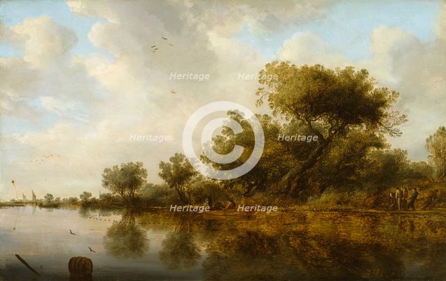 River View with Fishermen, 1633. Creator: Salomon Ruysdael.