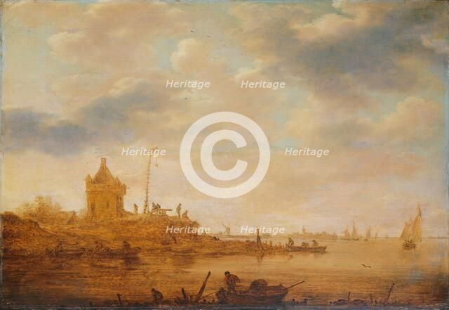 River View with Sentry Post, 1644. Creator: Jan van Goyen.