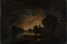 River View by Moonlight, c.1850-c.1875. Creator: Unknown