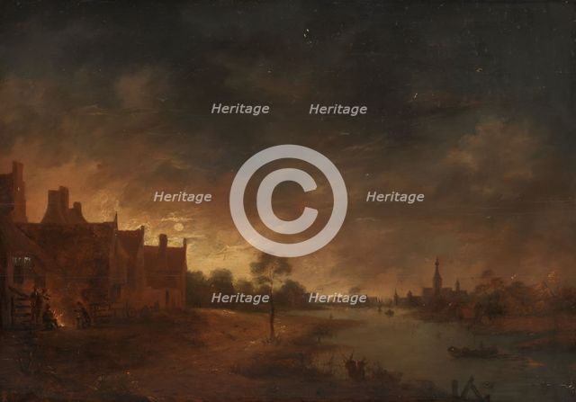 River View by Moonlight, in or after c.1653. Creator: Unknown.