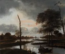 River View: Evening 17th century. Artist: Aert van der Neer