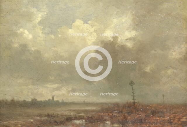 River view, evening, 1880.  Creator: Adolphe Mouilleron.