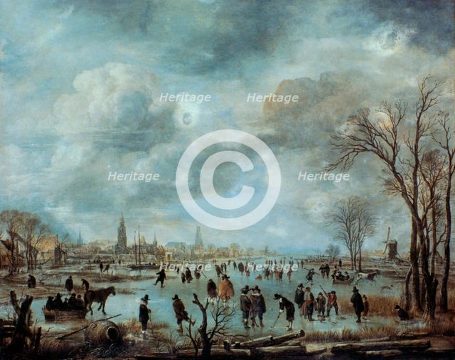 'River view in the winter', 17 century.  Artist: Aert van der Neer