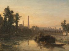 River View in France, possibly near Pontoise, 1855. Creator: Johan Barthold Jongkind