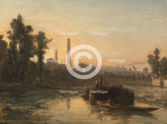 River View in France, possibly near Pontoise, 1855. Creator: Johan Barthold Jongkind.