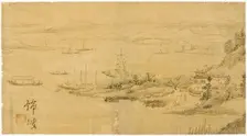 River Village at Dusk, 18th century. Creator: Anon