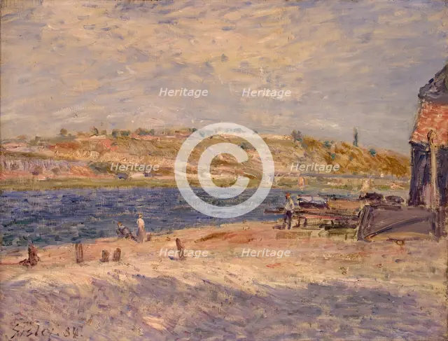 Riverbank at Saint-Mammès, 1884. Creator: Alfred Sisley.