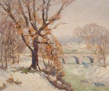 Riverbank in Winter, 1879-1932. Creator: Paul A Randall