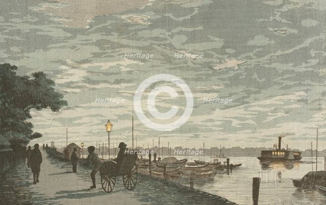 Riverbank, Kakigaracho, Published in 1881. Creator: Inoue Yasuji.
