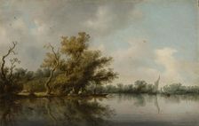 Riverbank with Old Trees. Creator: Salomon Ruysdael