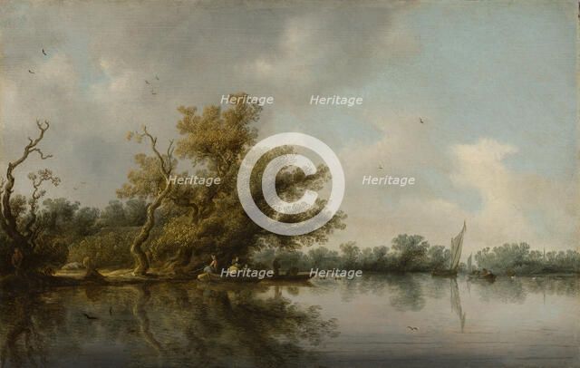 Riverbank with Old Trees. Creator: Salomon Ruysdael.