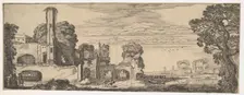 Riverscape with Ruins of a Castle (from Landscapes and Ruins), ca. 1615. Creator: Jan van de Velde II