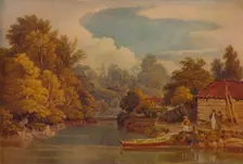 Riverside 19th century, (1935). Artist: William Havell