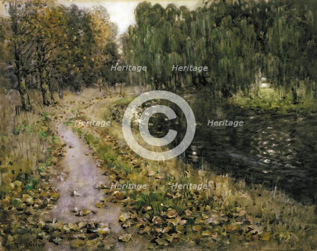 Riverside, autumn,  c1930. Creator: Margaret Stoddart.