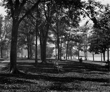 Riverside Park toward city, Neenah, Wis., c1898. Creator: William H. Jackson