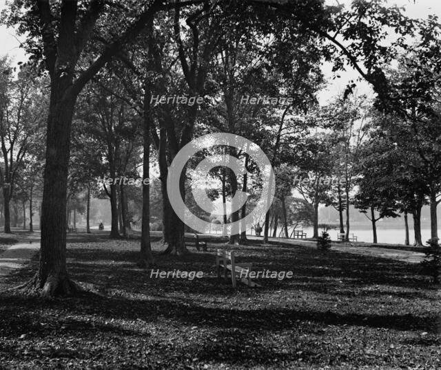 Riverside Park toward city, Neenah, Wis., c1898. Creator: William H. Jackson.