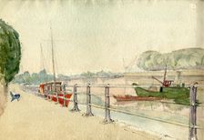 Riverside walk, c1950. Creator: Shirley Markham