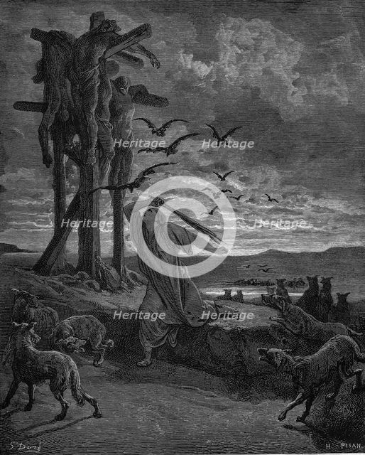 Rizpah, King Saul's concubine, 1866. Artist: Gustave Doré