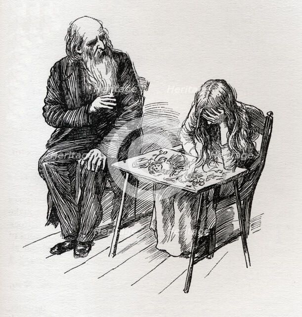 Riah and Jenny Wren, c1900.  Creator: Harold Copping.