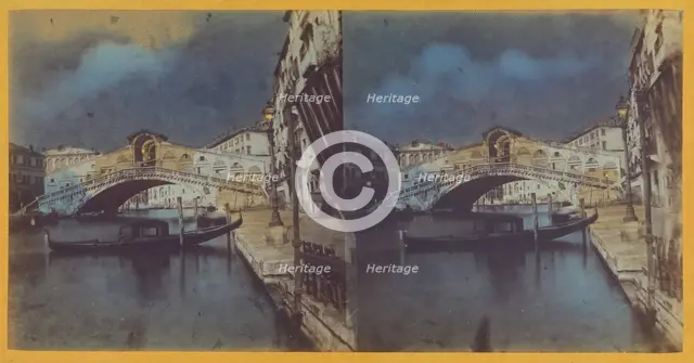 Rialto Bridge, Venice, about 1865. Creator: Unknown.