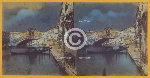 Rialto Bridge, Venice, about 1865. Creator: Unknown.
