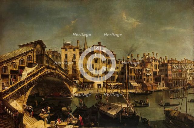 Rialto Bridge in Venice, 1745. Creator: Michele Marieschi.