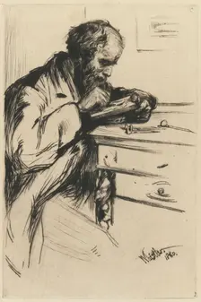 Riault (The Wood Engraver), 1860. Creator: James Abbott McNeill Whistler