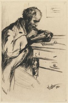 Riault (The Wood Engraver), 1860. Creator: James Abbott McNeill Whistler