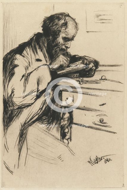 Riault (The Wood Engraver), 1860. Creator: James Abbott McNeill Whistler.