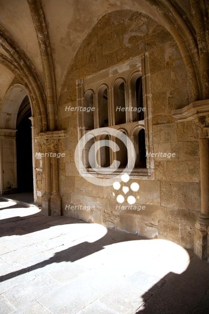 Rib vaulting in the cloister, Old Cathedral of Coimbra, Portugal, 2009.  Creator: Samuel Magal.