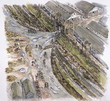 Ribchester Roman Fort, Lancashire, AD 60-70, (1996). Artist: Peter Dunn
