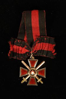 Riband and Badge of the Order of Saint Vladimir, Fourth class, 19th century. Artist: Orders, decorations and medals