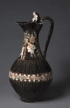 Ribbed Oinochoe (Wine Jug), c. 300-275 BC. Creator: Unknown