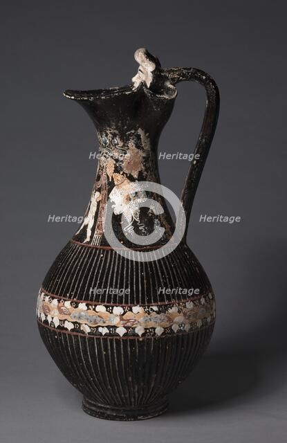 Ribbed Oinochoe (Wine Jug), c. 300-275 BC. Creator: Unknown.