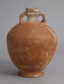 Ribbed Amphora, Coptic, 580-640. Creator: Unknown