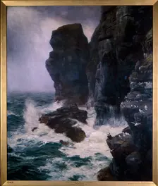 Ribbed and Paled in by Rocks Unscaleable 1885. Artist: Peter Graham