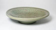 Ribbed Dish with Floral Scrolls, Ming dynasty (1368-1644), 14th/15th century. Creator: Unknown