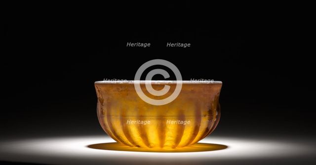 Ribbed Glass Bowl, 1st century. Creator: Unknown.
